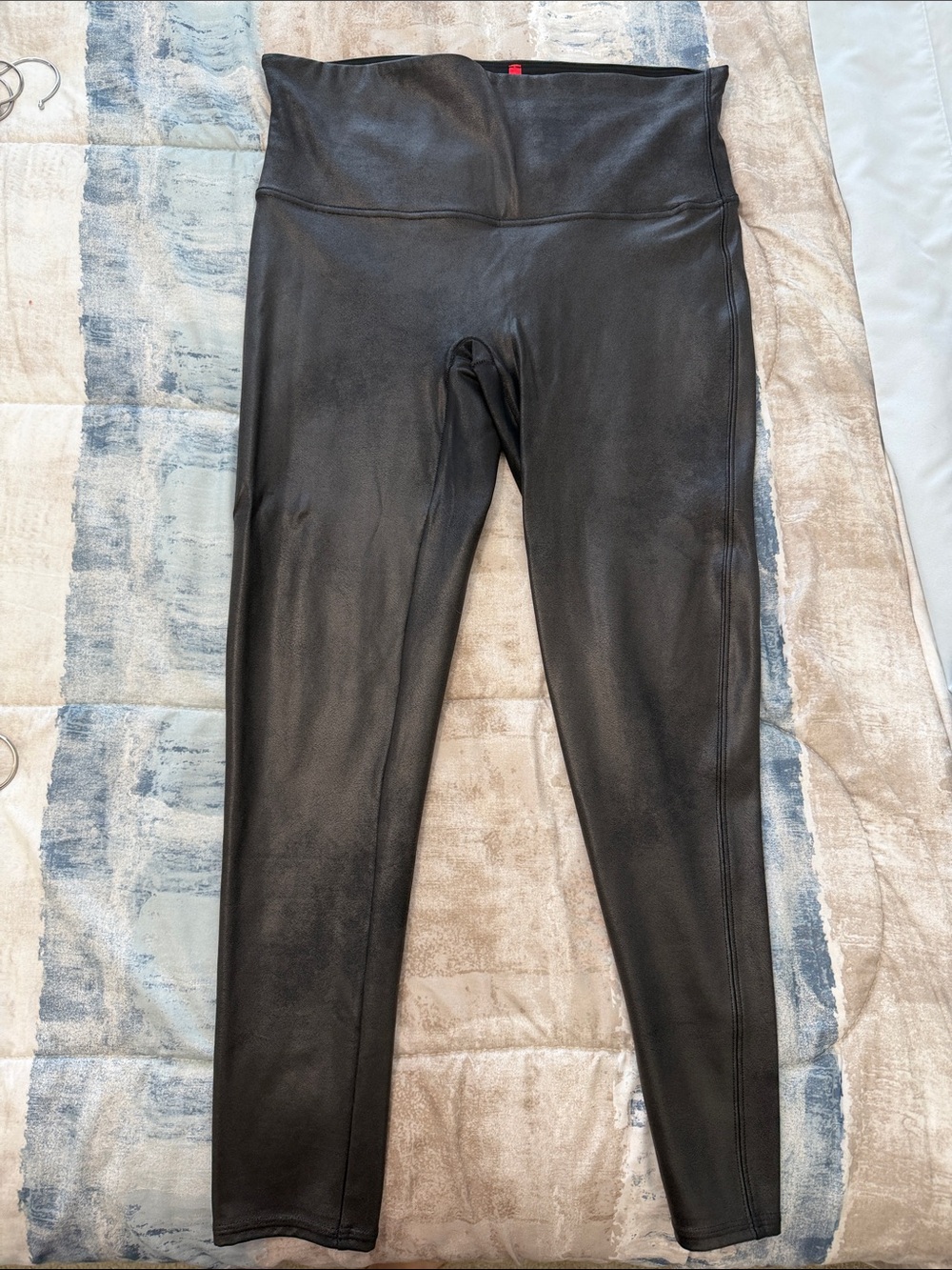 Spanx Black Faux Leather Women’s High-Waist Leggings